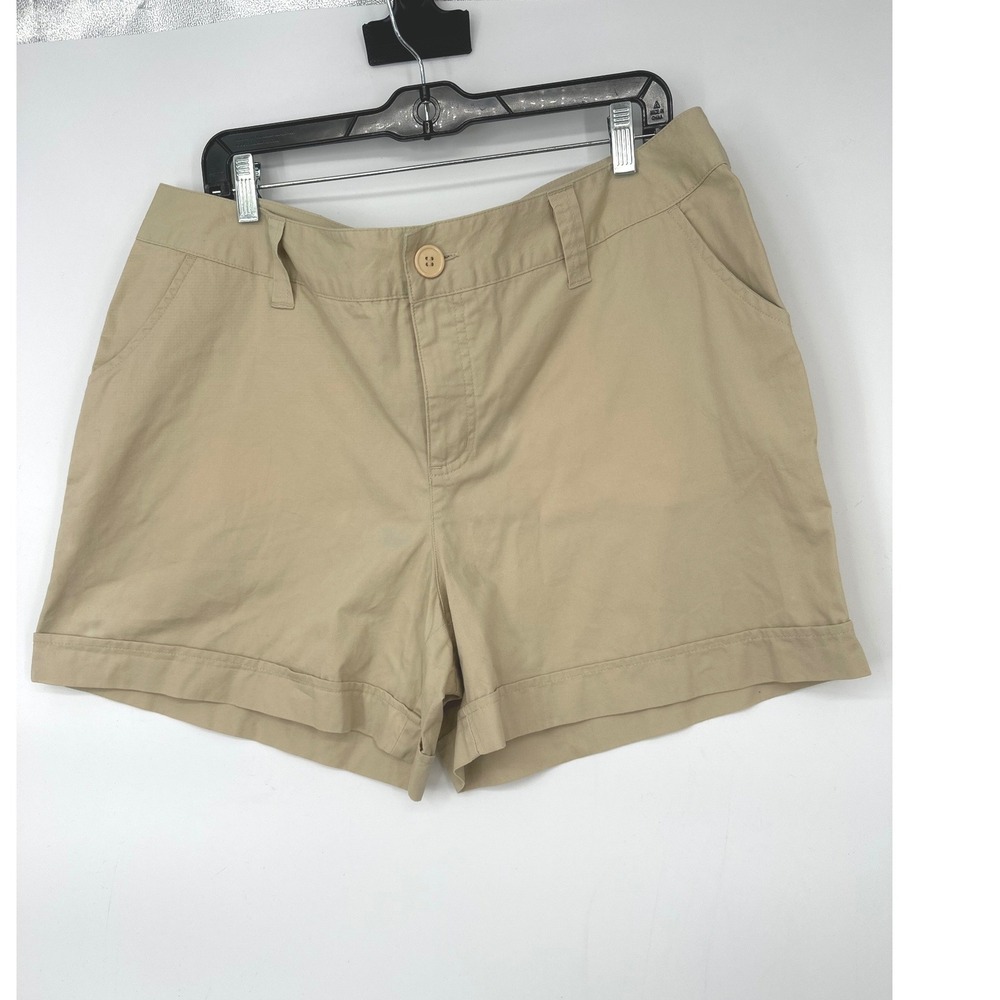 Architect Shorts Women 16 Khaki Tan Cotton Chino Casual Summer Classic Preppy